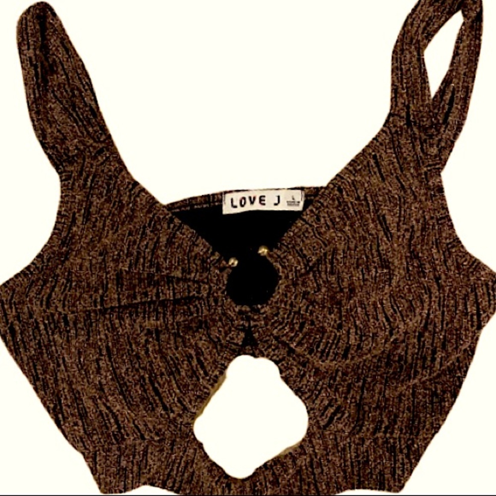 Sparkly bronze crop top